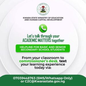 Read more about the article Kwara Govt Launches Student Helpline to Promote Safe, Supportive Learning Environment